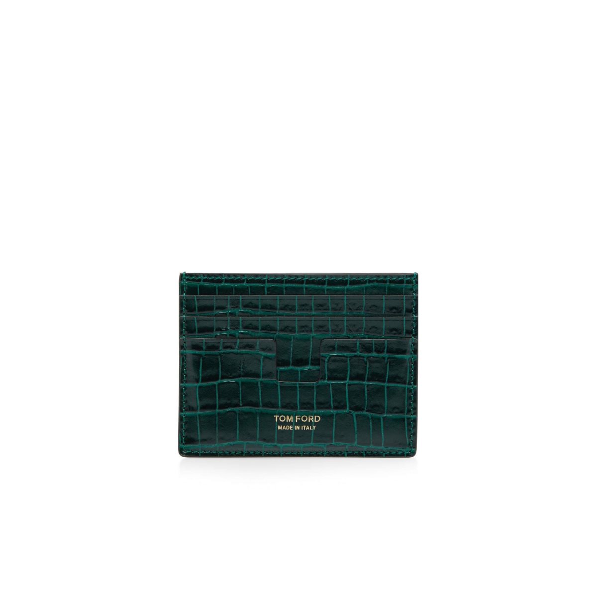 Petits Portefeuilles Tom Ford Glossy Printed Croc Cardholder Homme Vert Olive | CTJHE-3179