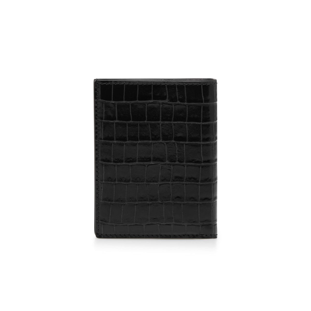 Petits Portefeuilles Tom Ford Glossy Printed Croc Folding Cardholder Homme Noir | MGPQE-7804