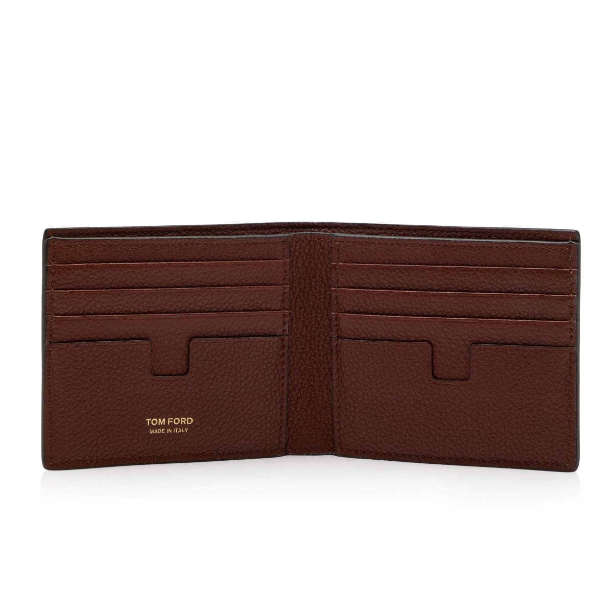 Petits Portefeuilles Tom Ford Grain Cuir Classiche Bifold Wallet Homme Marron | ARVFP-1408