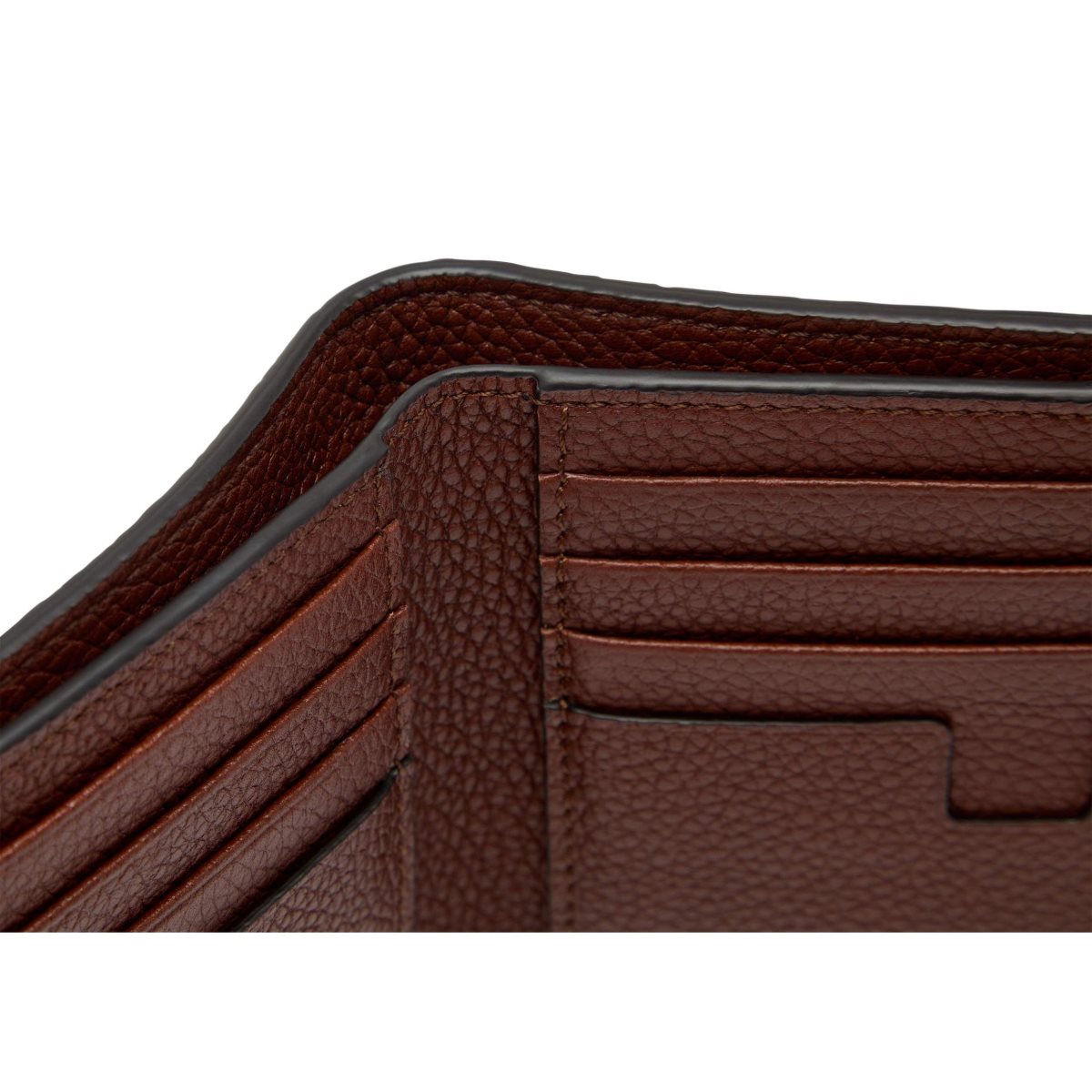 Petits Portefeuilles Tom Ford Grain Cuir Classiche Bifold Wallet Homme Marron | ARVFP-1408