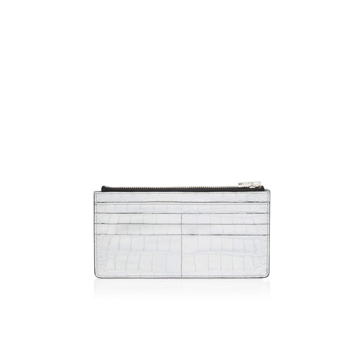 Petits Portefeuilles Tom Ford Metallic Stamped Cuir Multifunctional Wallet Femme Argent | CNTLS-2506