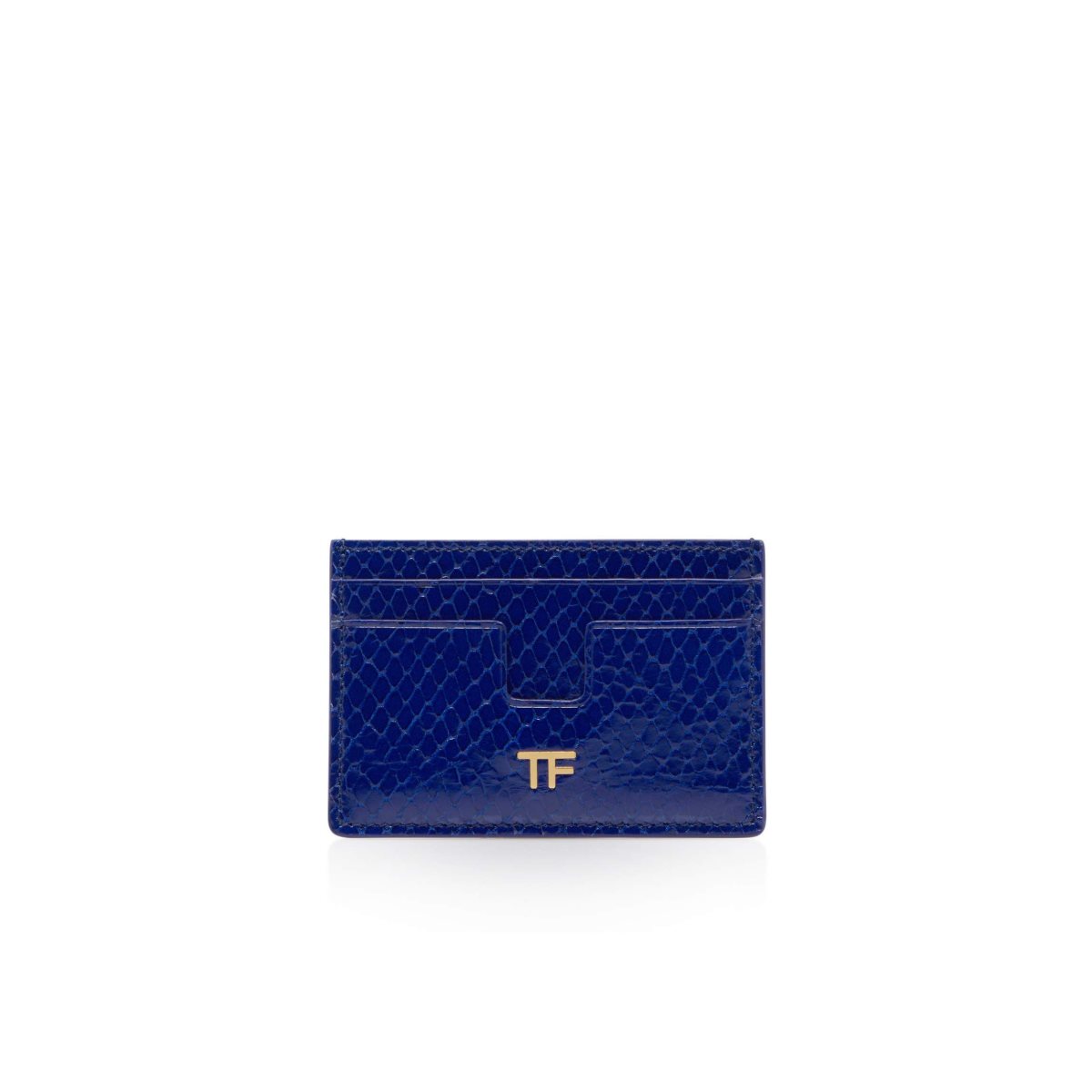 Petits Portefeuilles Tom Ford Printed Python Classiche Tf Card Holder Femme Bleu | PAZRL-7862