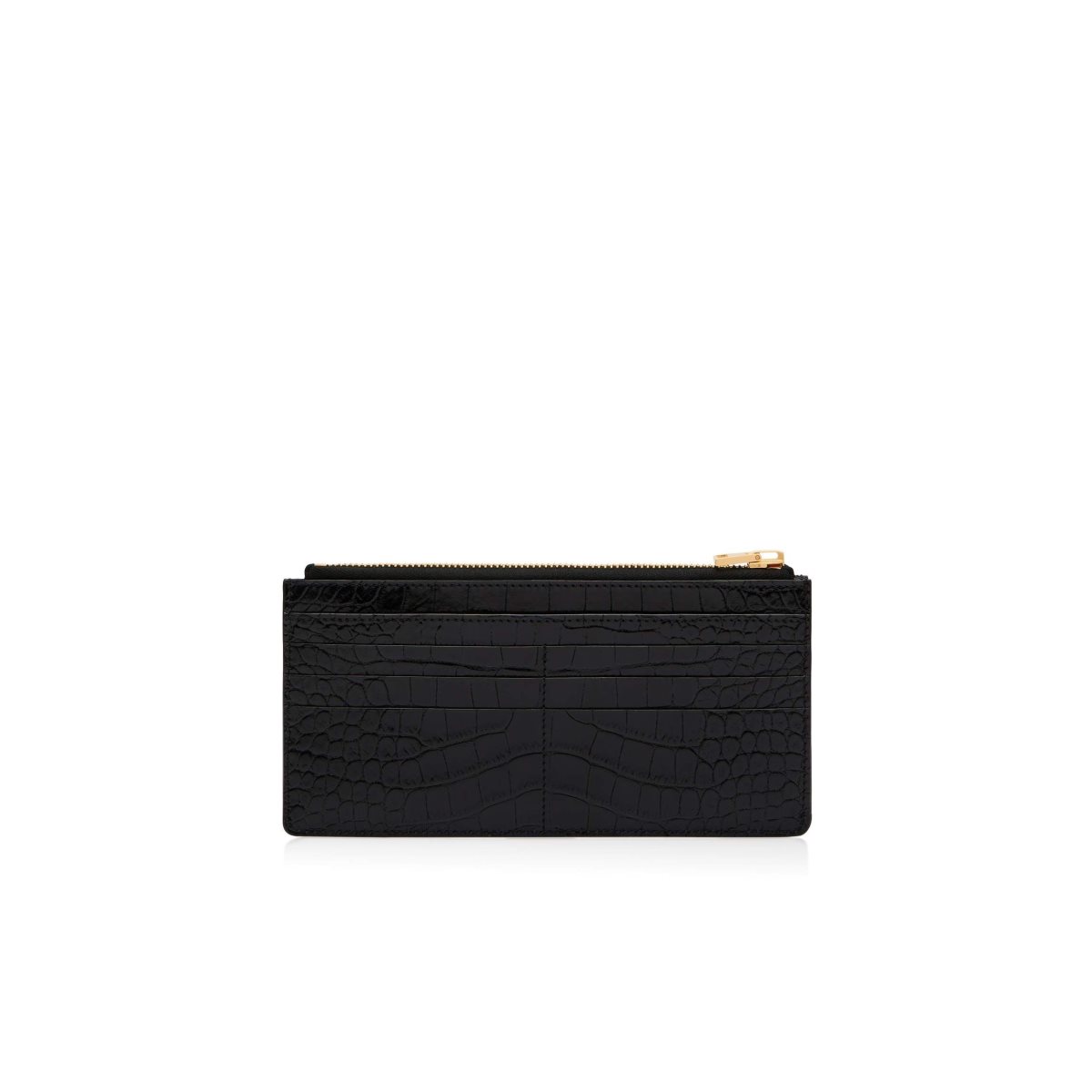 Petits Portefeuilles Tom Ford Shiny Stamped Crocodile Cuir Classiche Tf Multifunctional Wallet Femme Noir | TMBNP-4925