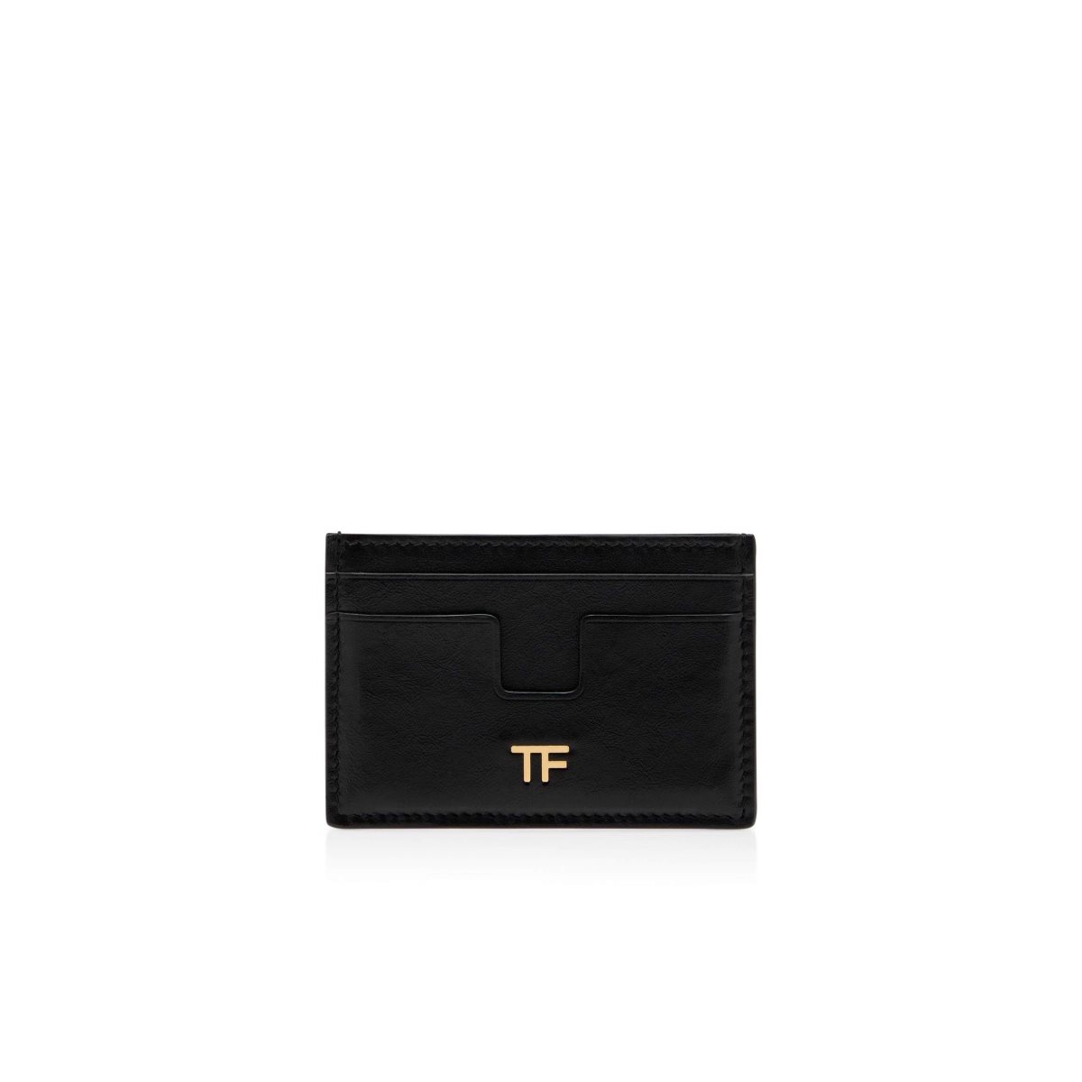 Petits Portefeuilles Tom Ford Shiny Textured Cuir Classiche Tf Card Holder Femme Noir | WHLGE-7036