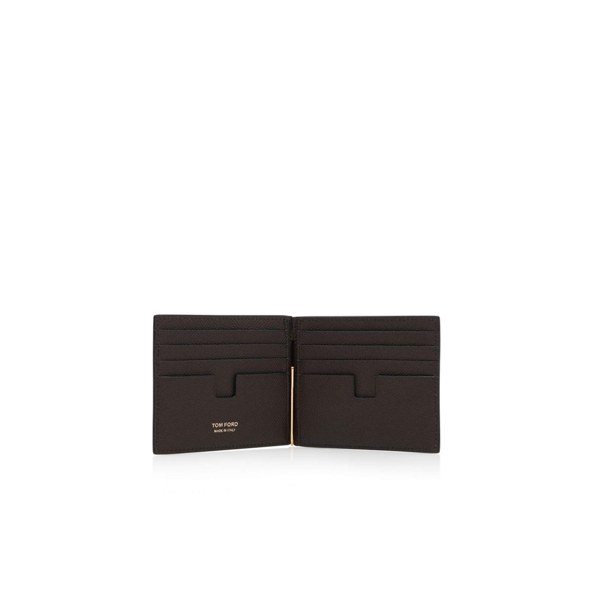 Petits Portefeuilles Tom Ford Small Grain Cuir Money Clip Wallet Homme Marron | IOEUQ-5902