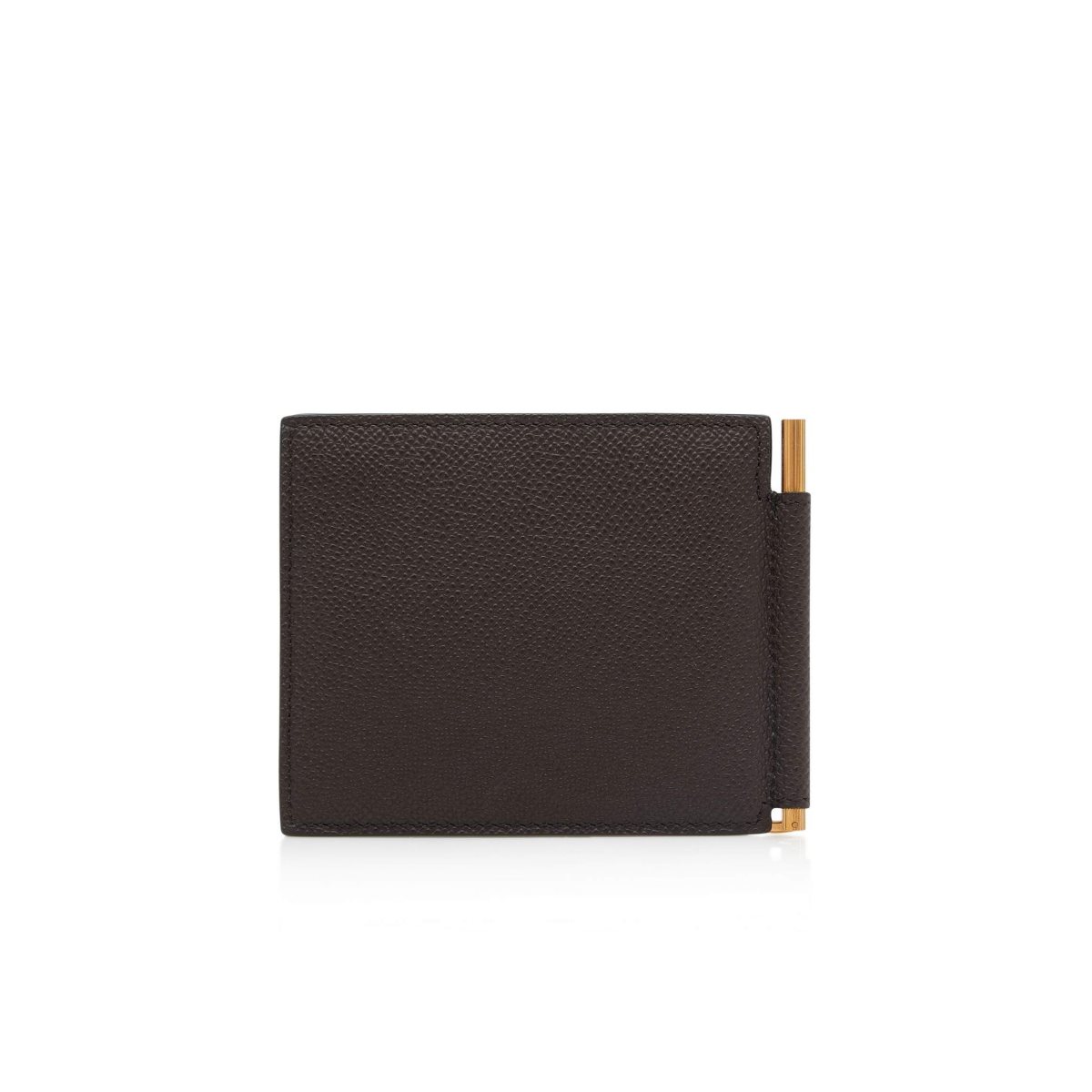 Petits Portefeuilles Tom Ford Small Grain Cuir Money Clip Wallet Homme Marron | IOEUQ-5902