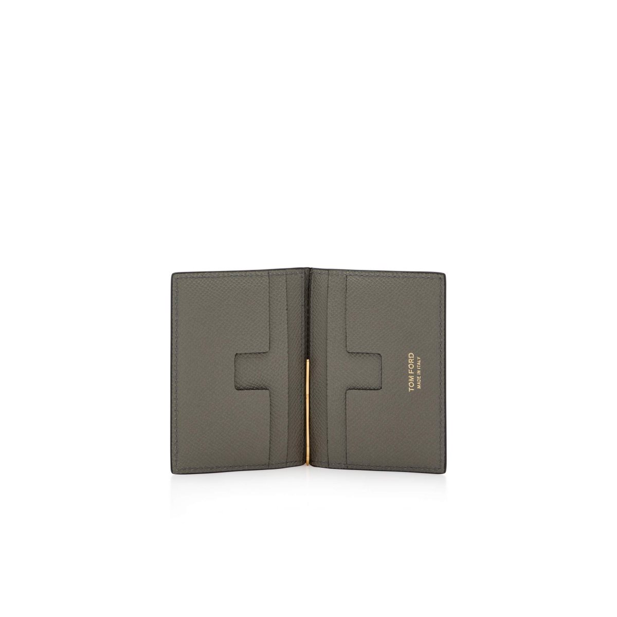 Petits Portefeuilles Tom Ford Small Grain Cuir Folding Money Clip Cardholder Homme Grise | IUXYQ-5137