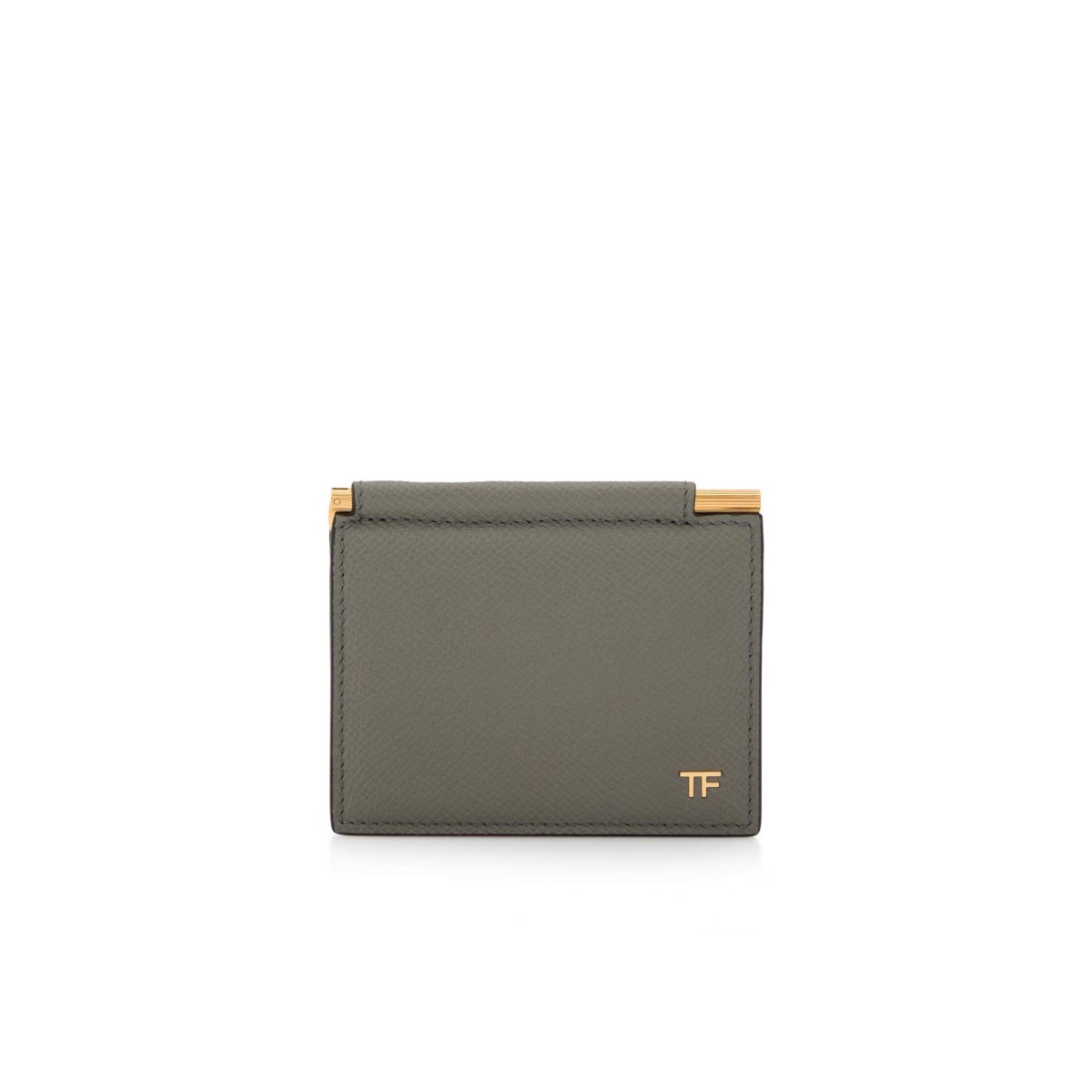 Petits Portefeuilles Tom Ford Small Grain Cuir Folding Money Clip Cardholder Homme Grise | IUXYQ-5137