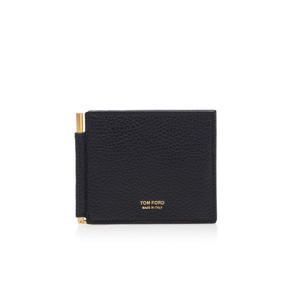 Petits Portefeuilles Tom Ford Soft Grain Cuir Money Clip Wallet Homme Noir | EGPBN-4356