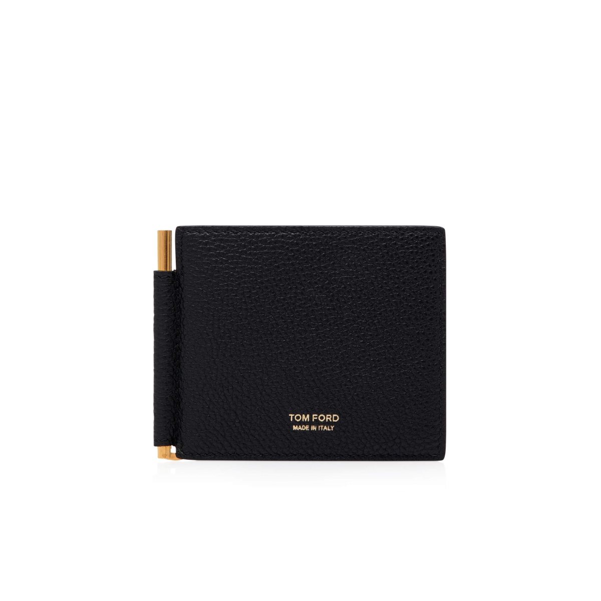 Petits Portefeuilles Tom Ford Two-tone Grain Cuir Money Clip Wallet Homme Noir Marron | IECPS-0352