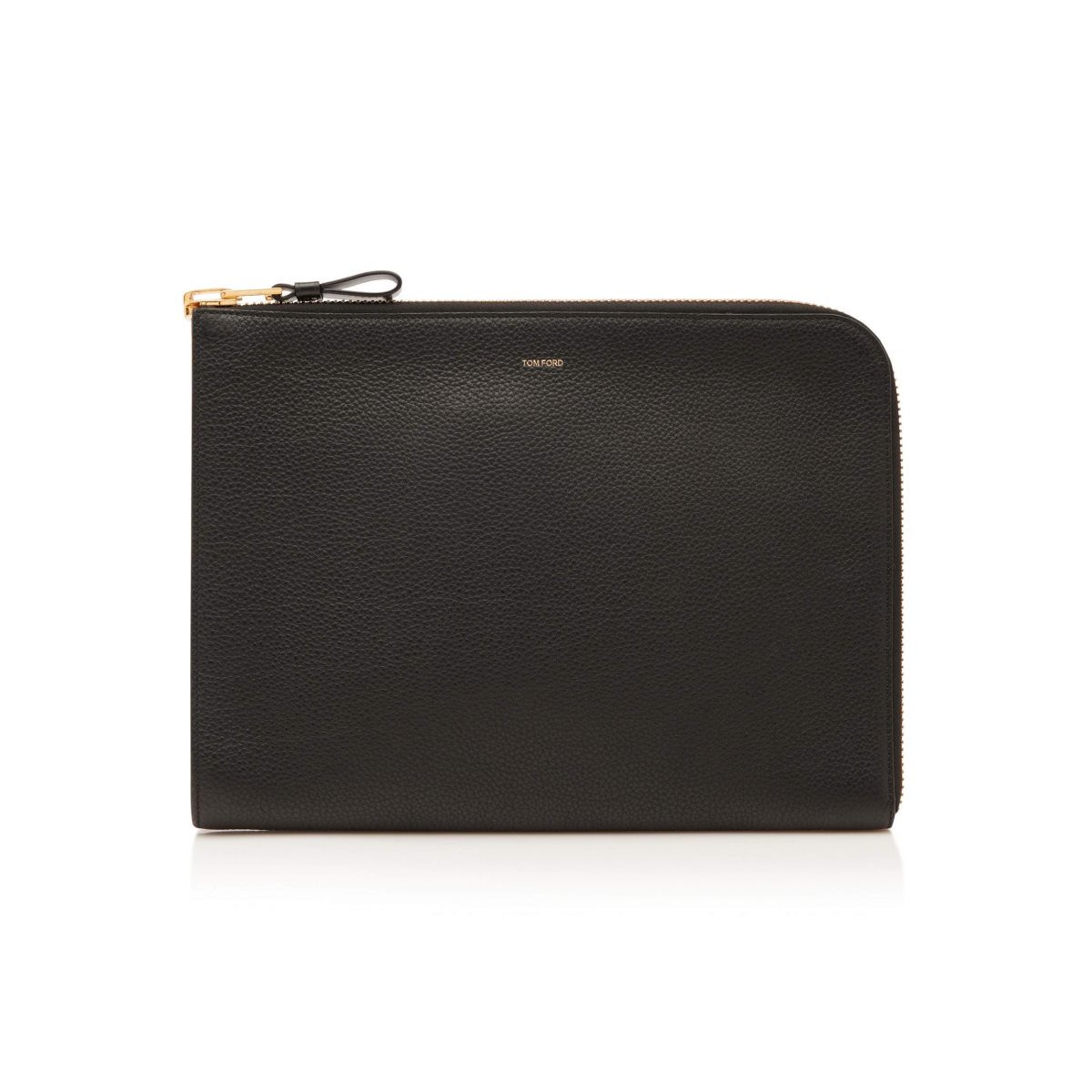 Porte-Documents Tom Ford Soft Grain Cuir Zip Portfolio Homme Noir | KQODX-0145