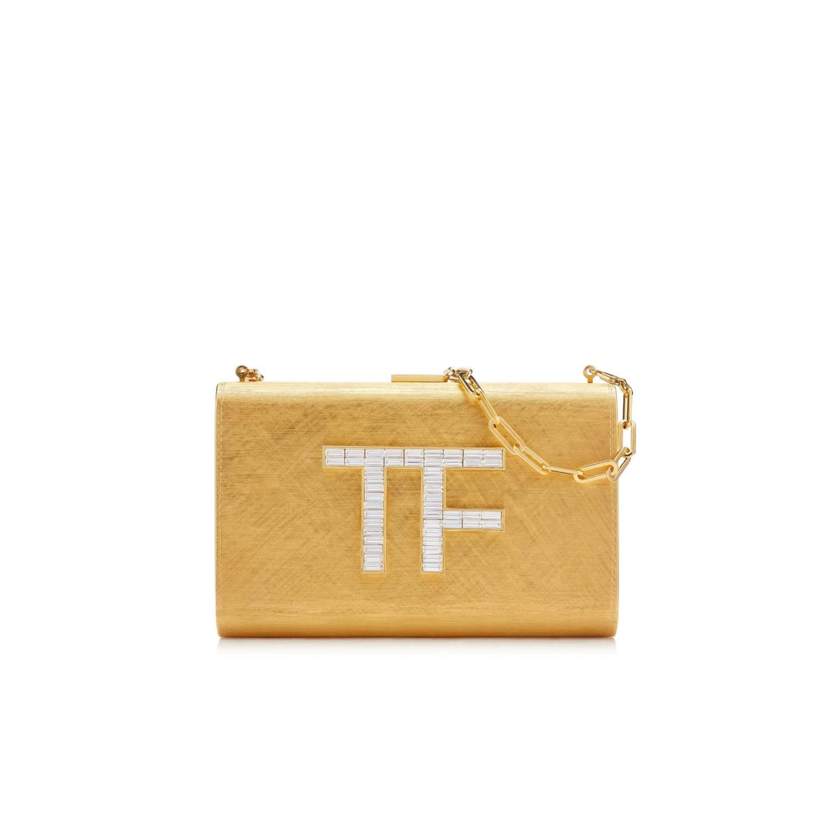 Sac Clutch Tom Ford Brass Crystal Tf Minaudiere Femme Crystal | NPMQT-3570