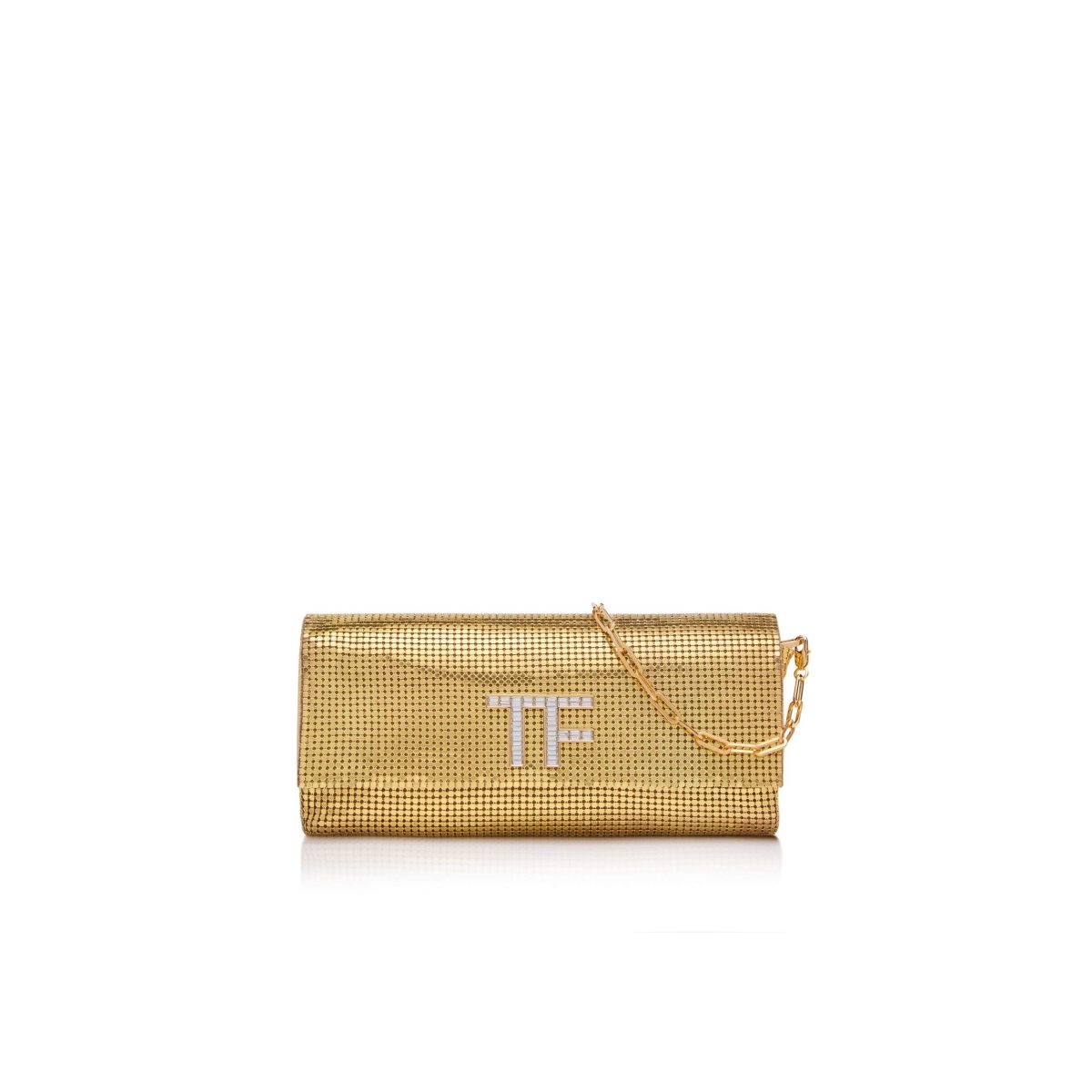 Sac Clutch Tom Ford Metal Mesh Evening Tf Crystal Small On Femme Doré | TULCQ-1643