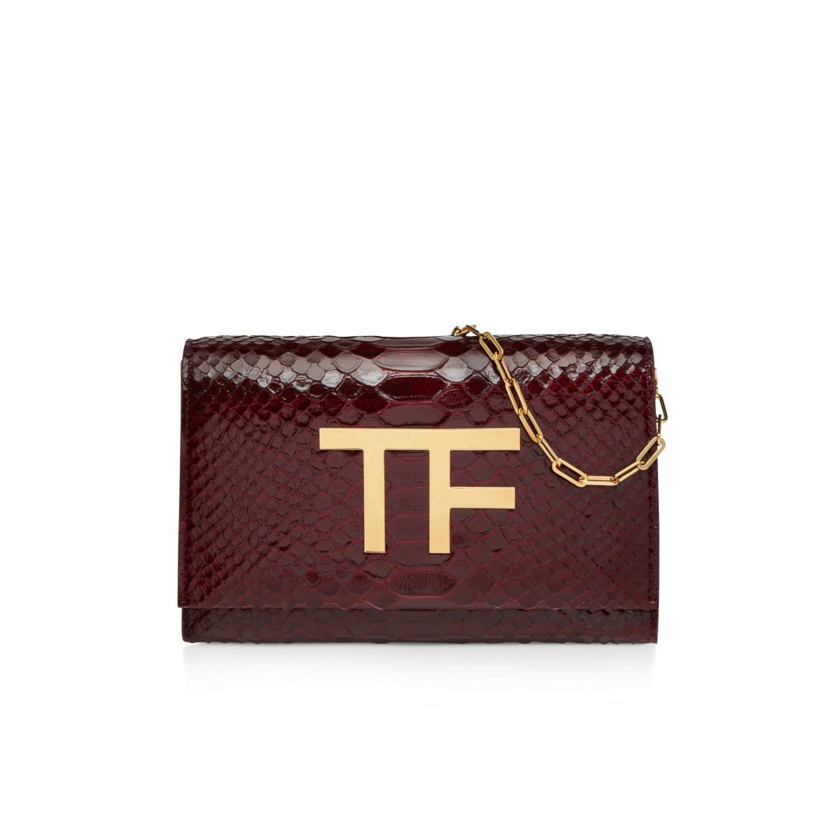 Sac Clutch Tom Ford Python Evening Tf Disco Femme Rose Foncé | MYSVX-9634