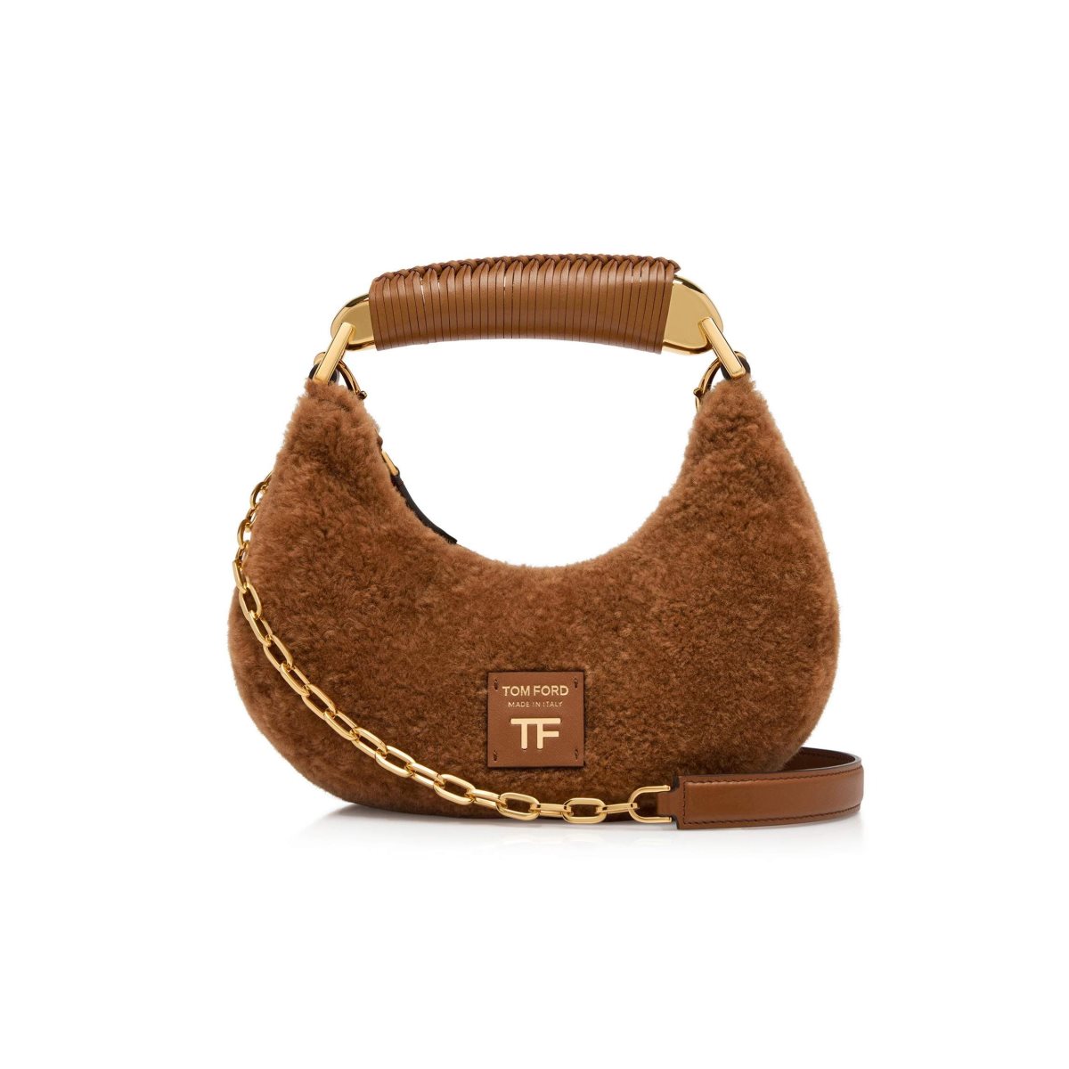 Sacs Crossbody Tom Ford Shearling Bianca Mini Hobo Femme Marron | JYDIX-0587