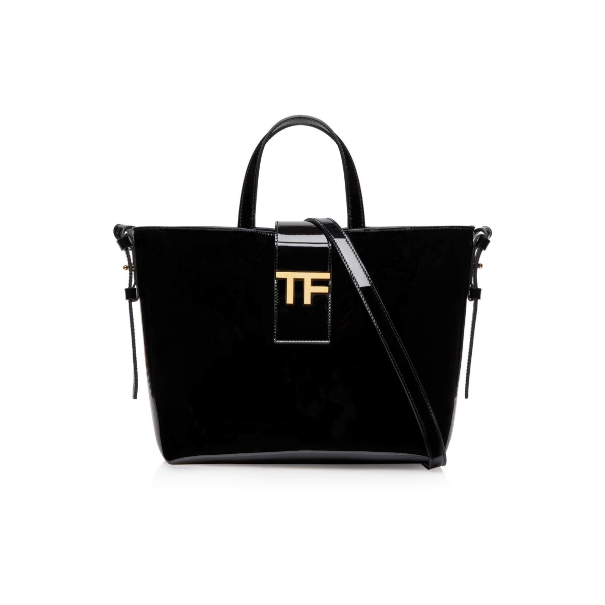 Sacs Fourre Tout Tom Ford Vernis Cuir Tf Mini E/W Femme Noir | PKAJI-1325