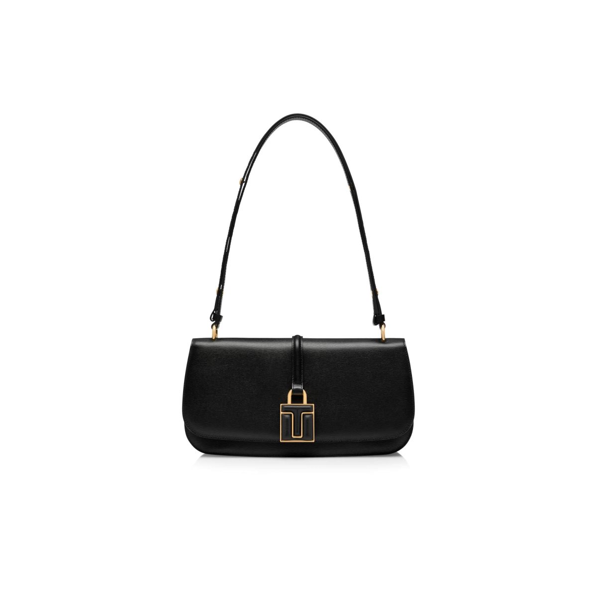 Sacs À Bandoulière Tom Ford Cuir 001 Lock Flap Femme Noir | TOJIR-2971