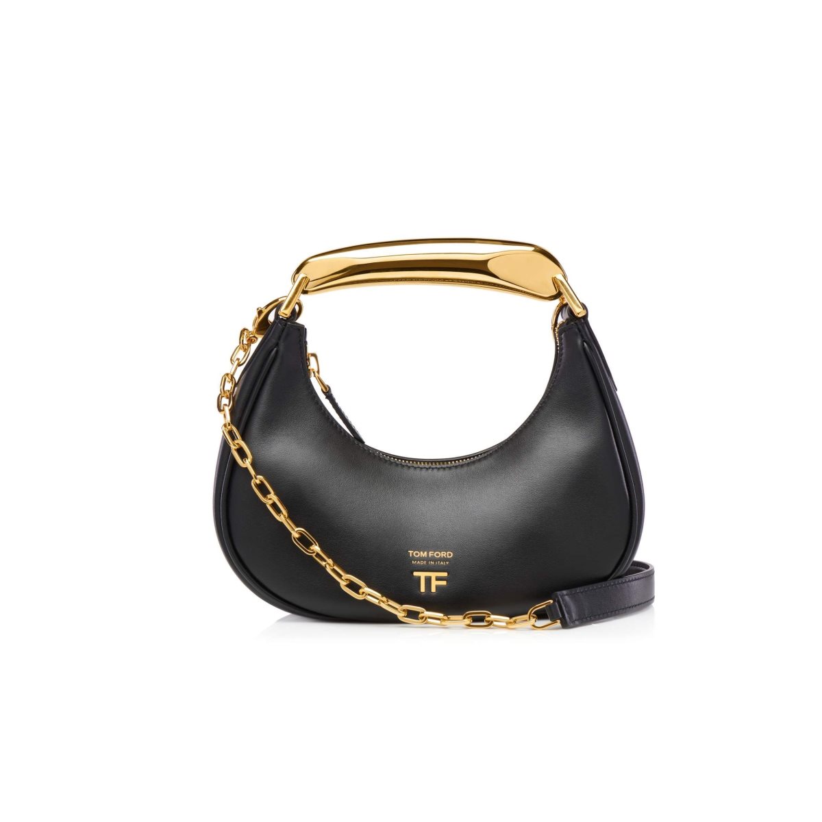 Sacs À Bandoulière Tom Ford Cuir Bianca Mini Hobo Femme Noir | URLXY-5384