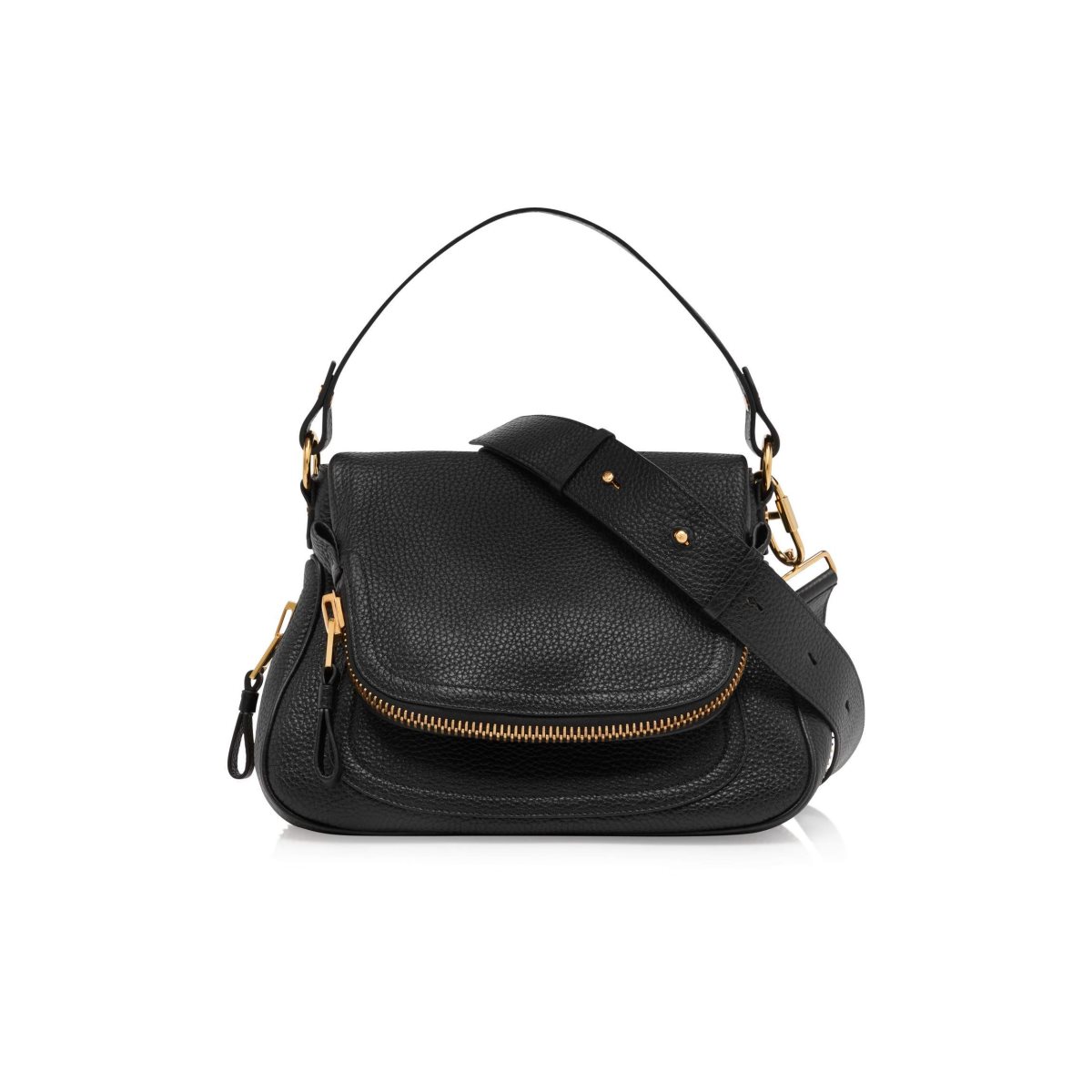 Sacs À Bandoulière Tom Ford Grain Cuir Jennifer Medium Double Brides Femme Noir | TXPZS-2049