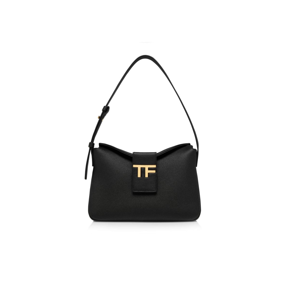 Sacs À Bandoulière Tom Ford Grain Cuir Tf Mini Hobo Femme Noir | EAHVM-9016