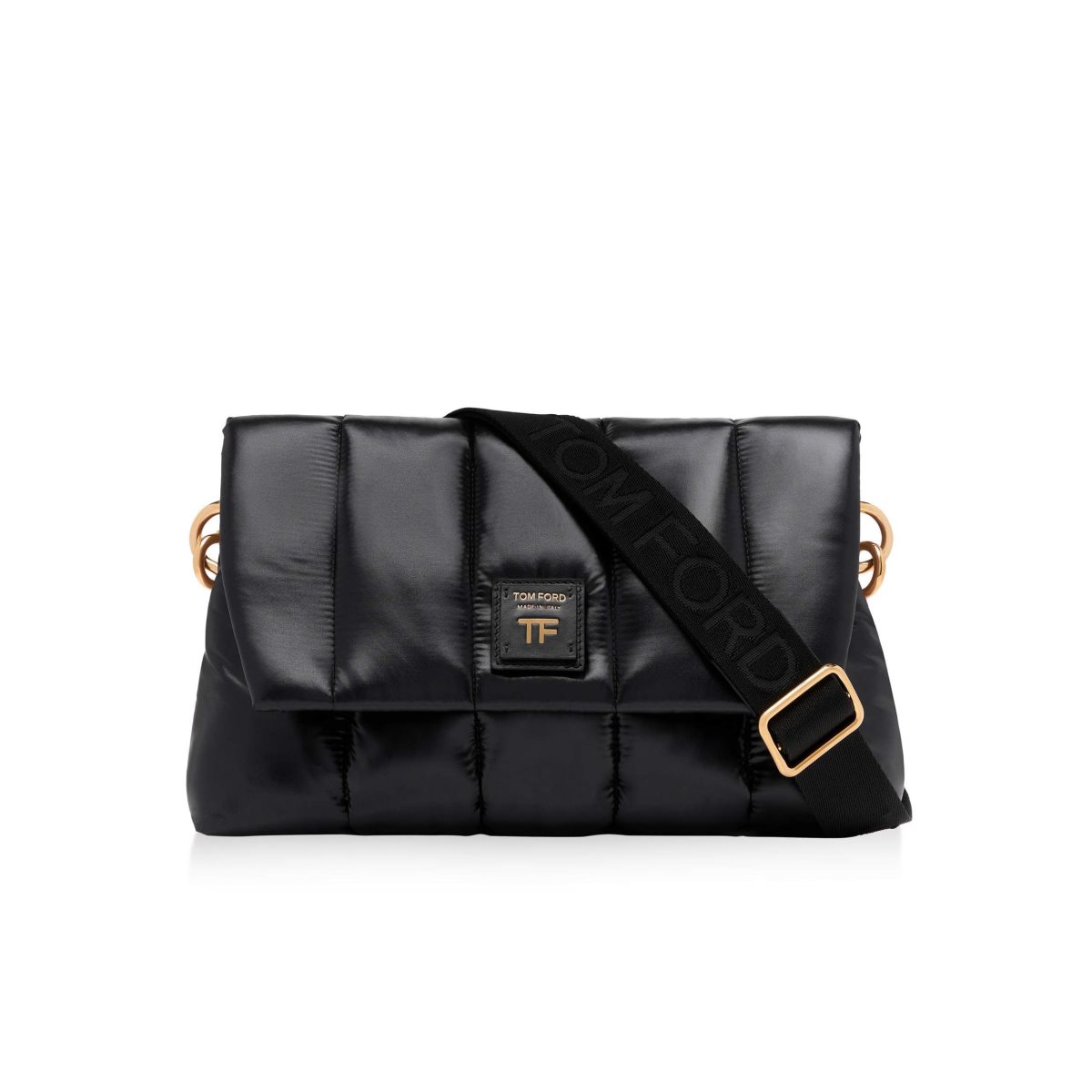 Sacs À Bandoulière Tom Ford Matelassé Nylon Puffy Medium Label Femme Noir | IXMBY-5316