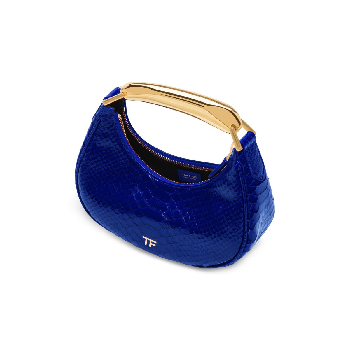 Sacs À Bandoulière Tom Ford Printed Python Bianca Mini Hobo Femme Bleu | NGDMY-3615