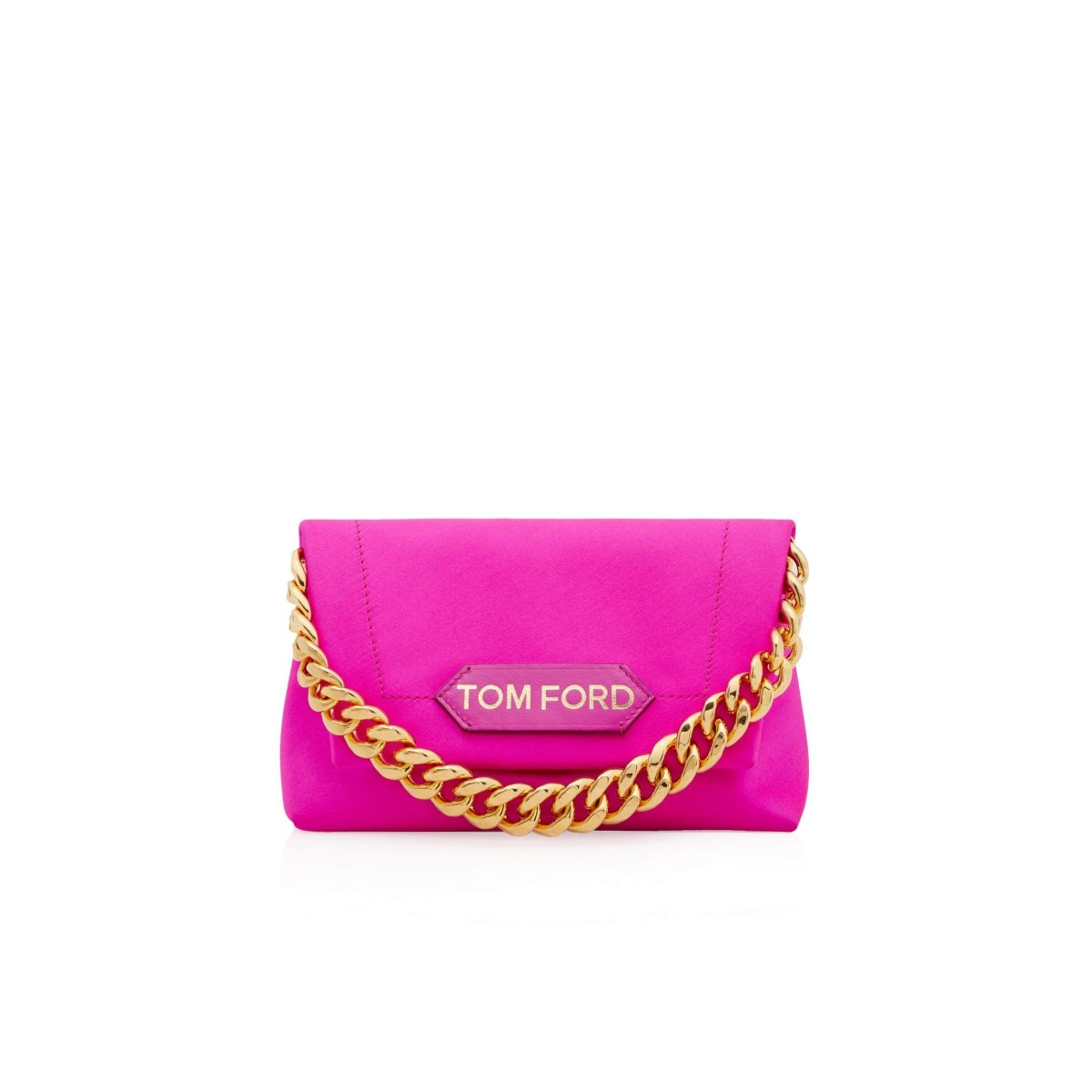 Sacs À Bandoulière Tom Ford Satin Label Mini Chain Femme Rose | DXJPB-7251