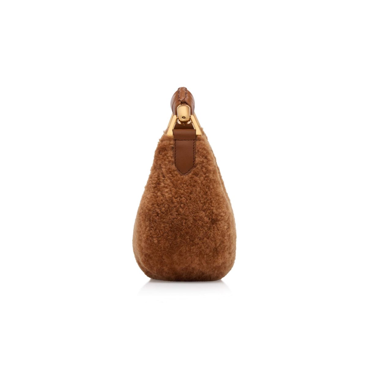 Sacs À Bandoulière Tom Ford Shearling Bianca Mini Hobo Femme Marron | FBQNU-0785