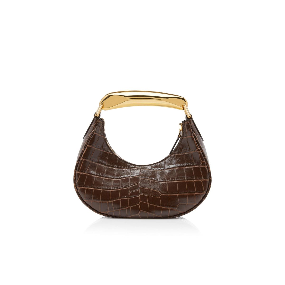 Sacs À Bandoulière Tom Ford Shiny Stamped Crocodile Cuir Bianca Mini Hobo Femme Marron | KZJUA-9375