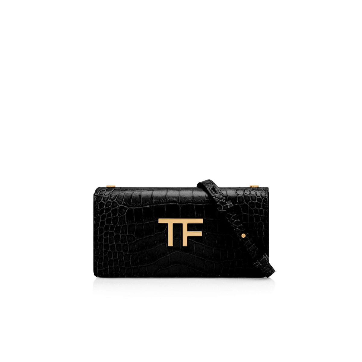 Sacs À Bandoulière Tom Ford Shiny Stamped Crocodile Cuir Tf Mini Femme Noir | PCVUE-9021