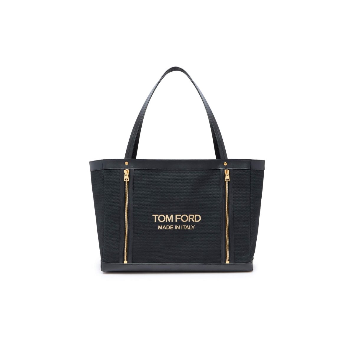 Sacs À Bandoulière Tom Ford Textured Tela T Screw Tote Femme Noir Doré | IVDOE-1056