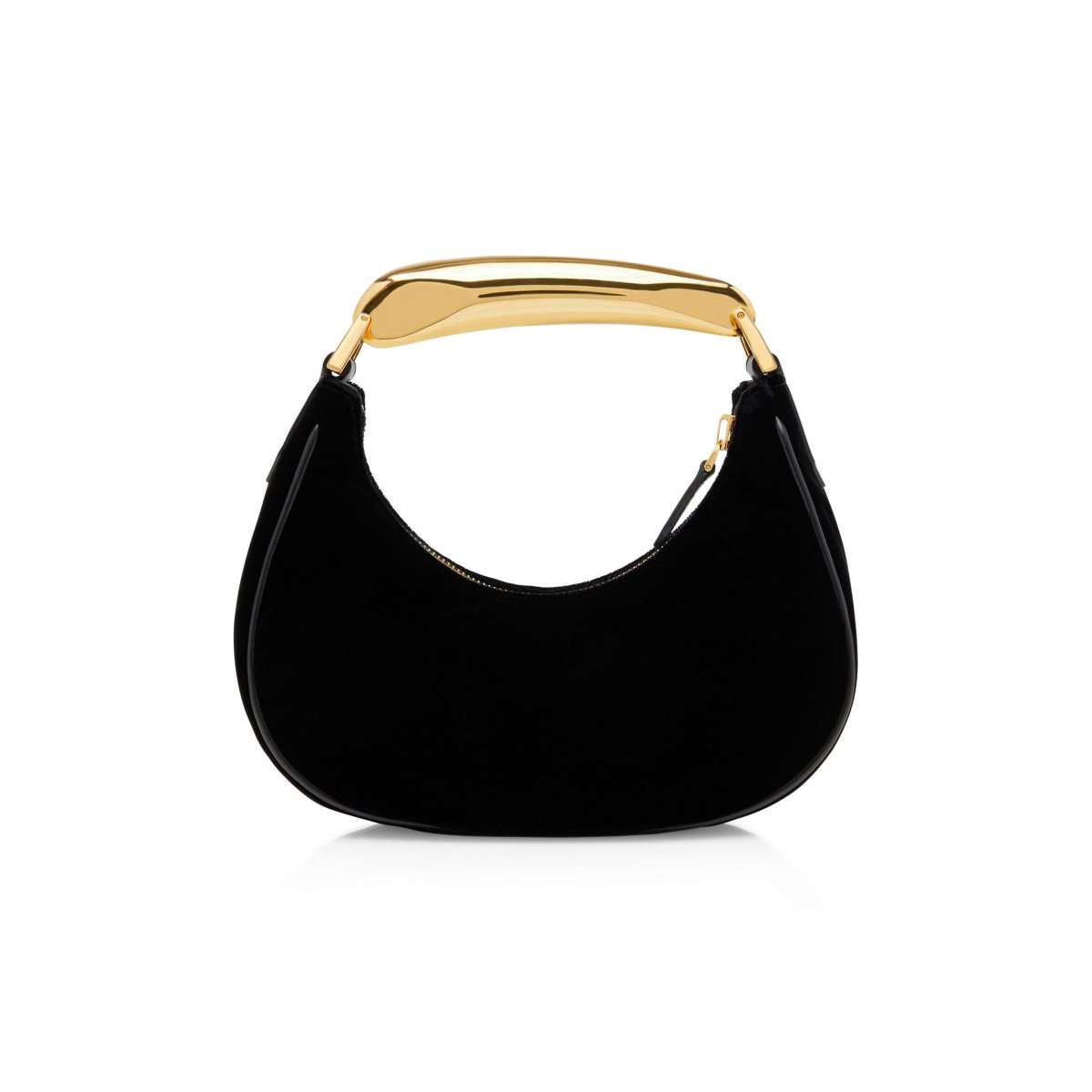 Sacs À Bandoulière Tom Ford Velvet Bianca Mini Hobo Femme Noir | HOGBA-3849