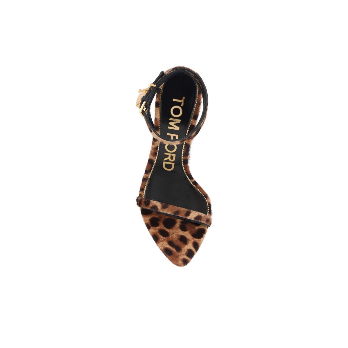 Sandales Tom Ford Hair Calf Animalier Padlock Pointy Naked Femme Marron Noir | ROTMY-9758