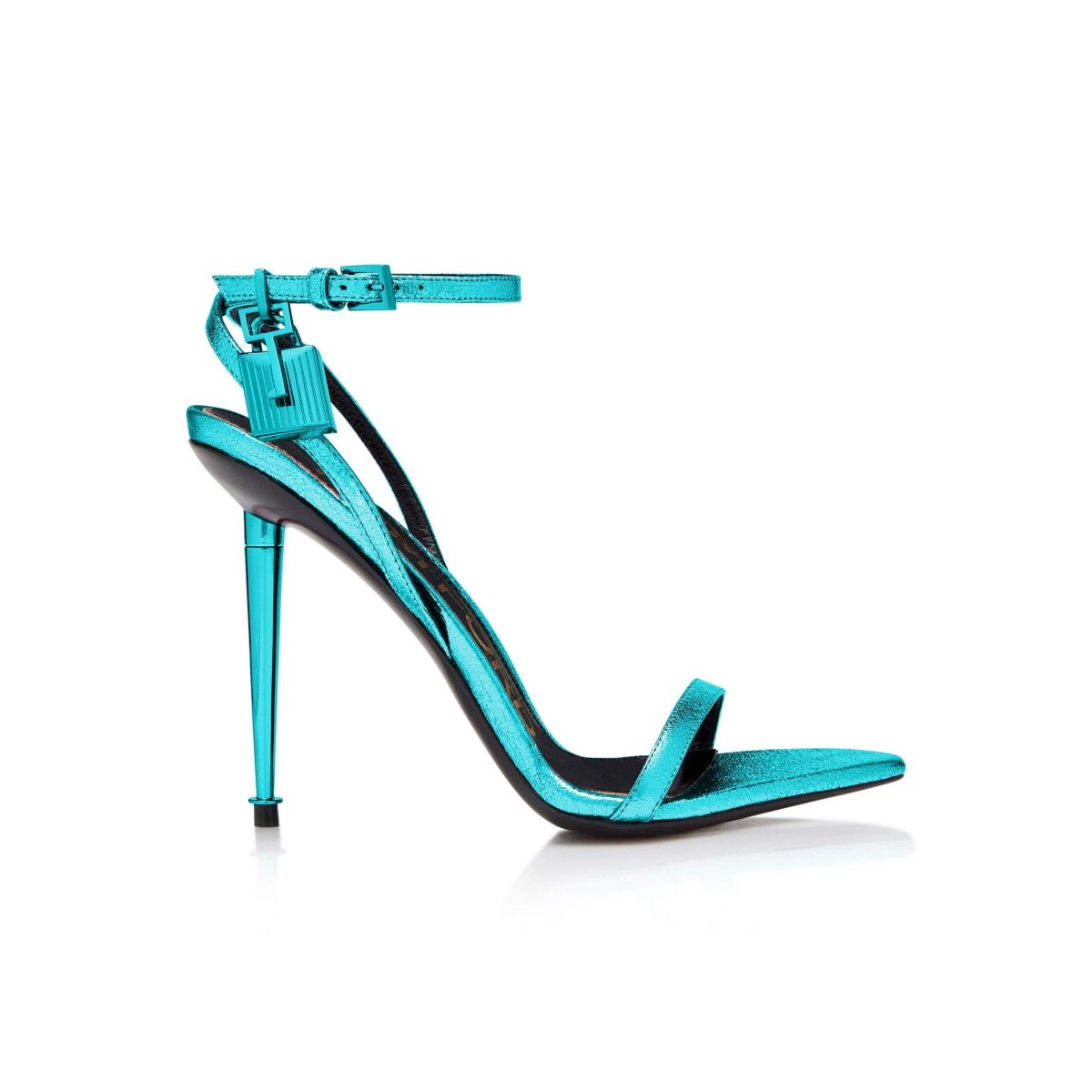 Sandales Tom Ford Laminated Nappa Padlock Pointy Naked Femme Turquoise | UOTYR-2907