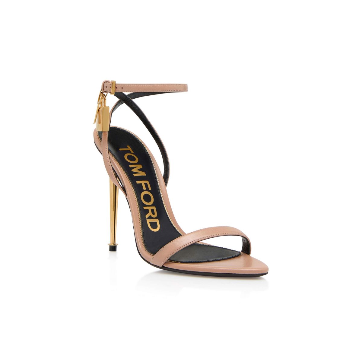 Sandales Tom Ford Shiny Cuir Padlock Pointy Naked Femme Flesh | ANFIC-2875