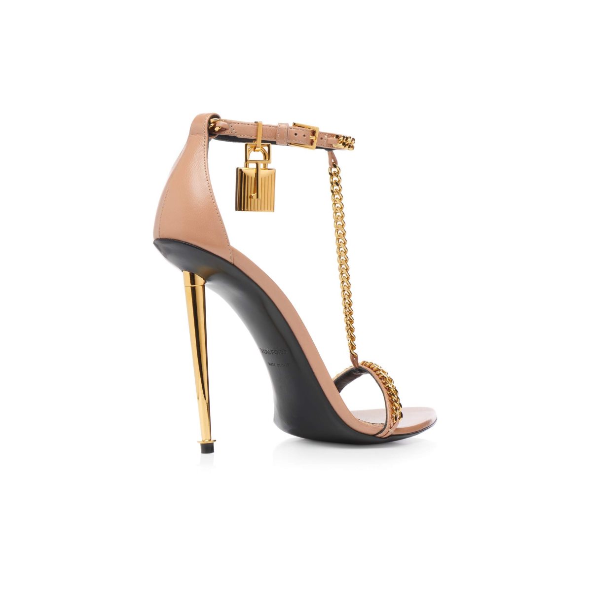 Sandales Tom Ford Shiny Cuir Padlock Pointy Naked Femme Flesh | ATDSE-1549