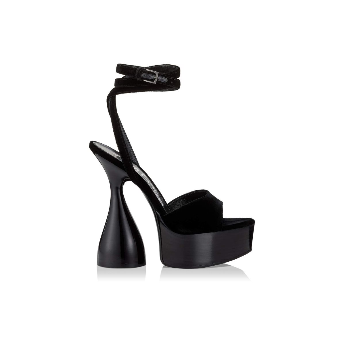 Sandales Tom Ford Velvet Disco Plateforme 140 Mm Femme Noir | NKEWY-3690