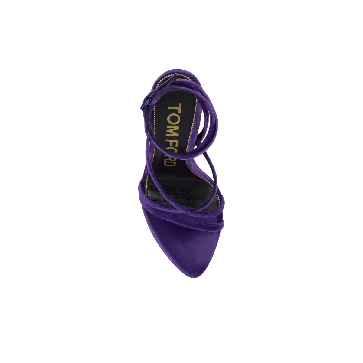 Sandales Tom Ford Velvet Wavy Wedge Ankle Wrap Femme Violette | DORQP-2895