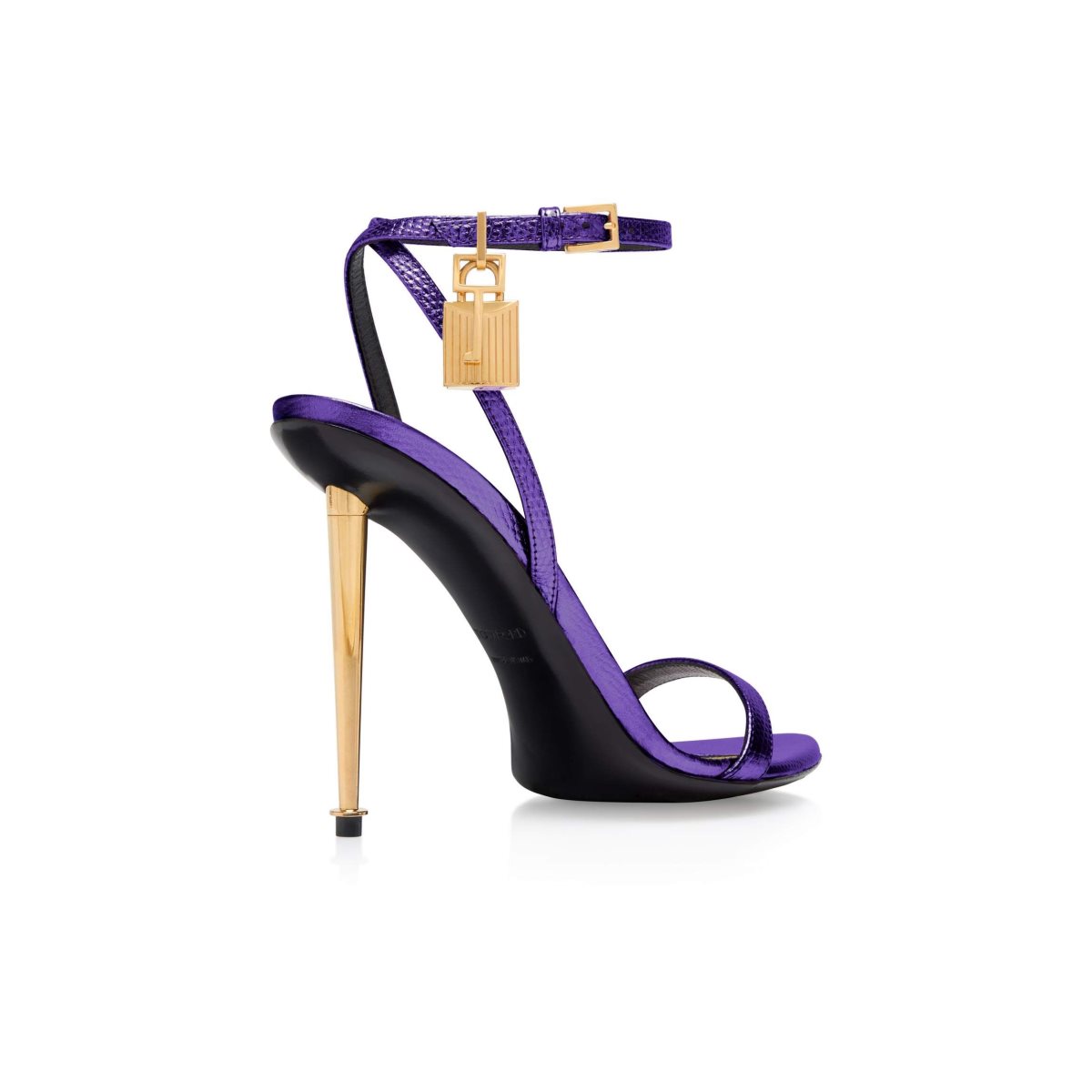 Sandales à Talons Tom Ford Laminated Printed Lizard Padlock Pointy Naked Femme Dahlia | XGIHN-7648