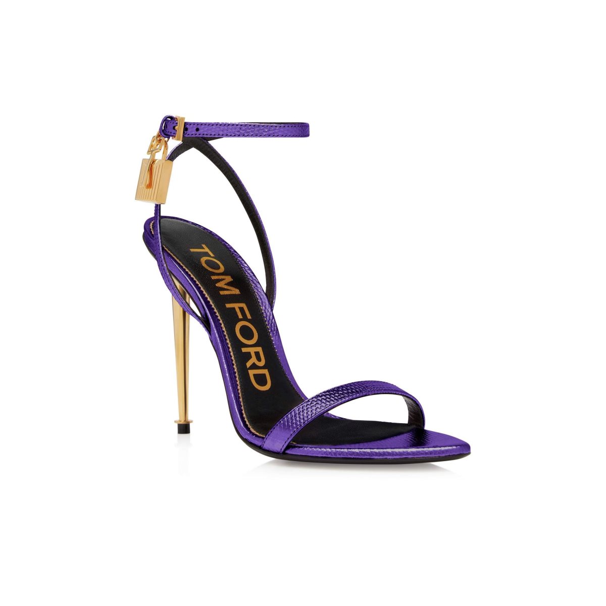 Sandales à Talons Tom Ford Laminated Printed Lizard Padlock Pointy Naked Femme Dahlia | XGIHN-7648