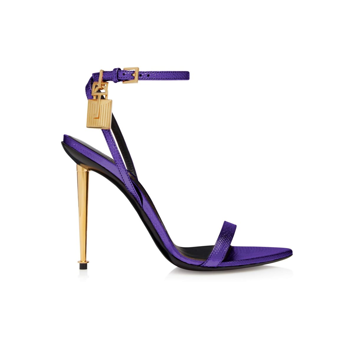 Sandales à Talons Tom Ford Laminated Printed Lizard Padlock Pointy Naked Femme Dahlia | XGIHN-7648