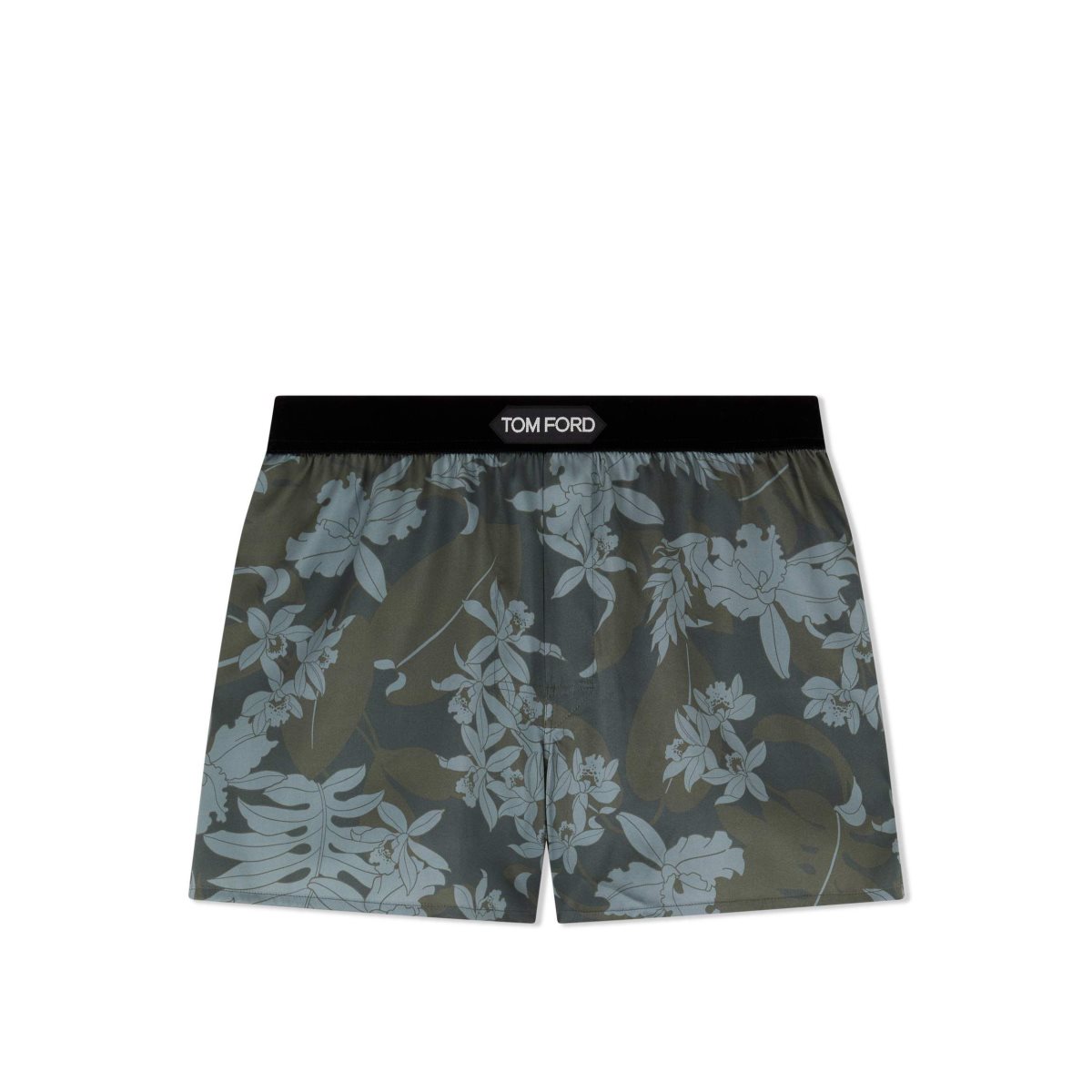 Slips Tom Ford Dusty Hibiscus Silk Boxer Homme Vert | TWCKV-3589