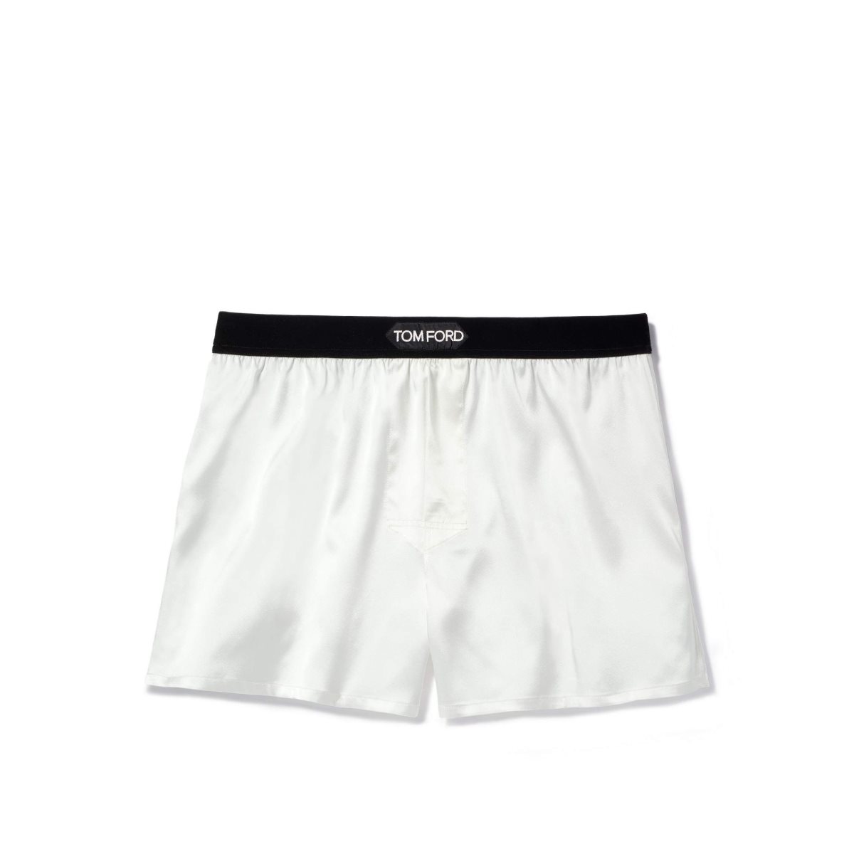 Slips Tom Ford Silk Boxer Homme Blanche | STOVZ-5462