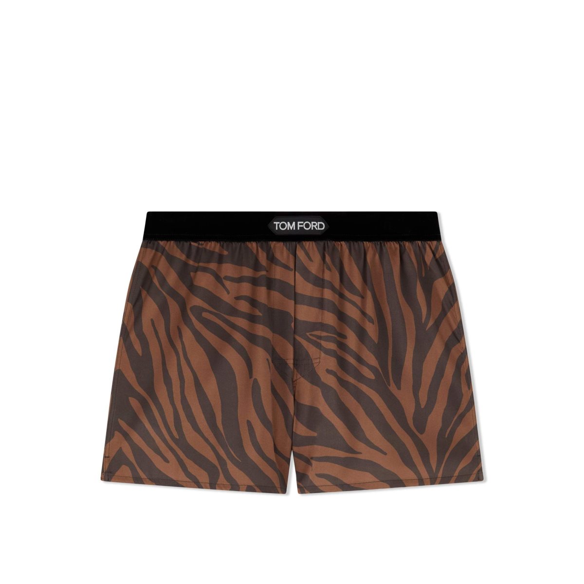 Slips Tom Ford Zebra Silk Boxer Homme Caramel | CJPEK-7531