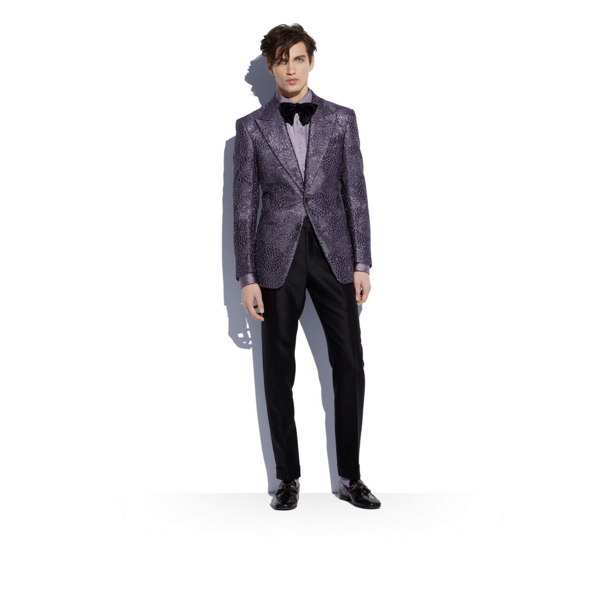 Vestes Tom Ford Flower Jacquard Cooper Homme Violette | GDINB-2831