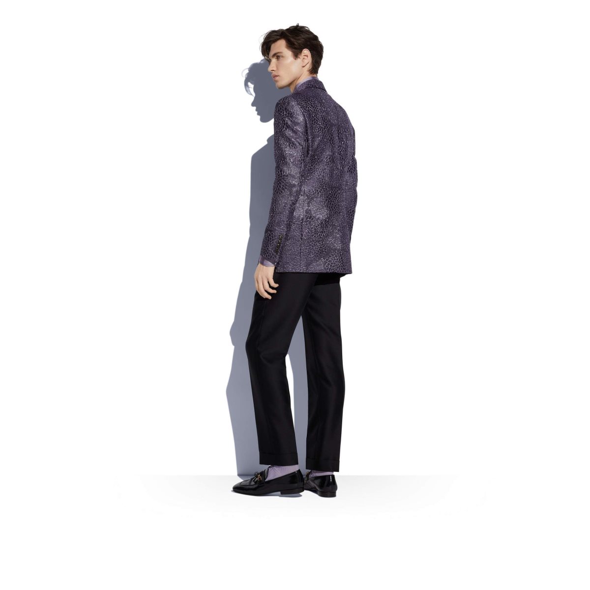 Vestes Tom Ford Flower Jacquard Cooper Homme Violette | GDINB-2831