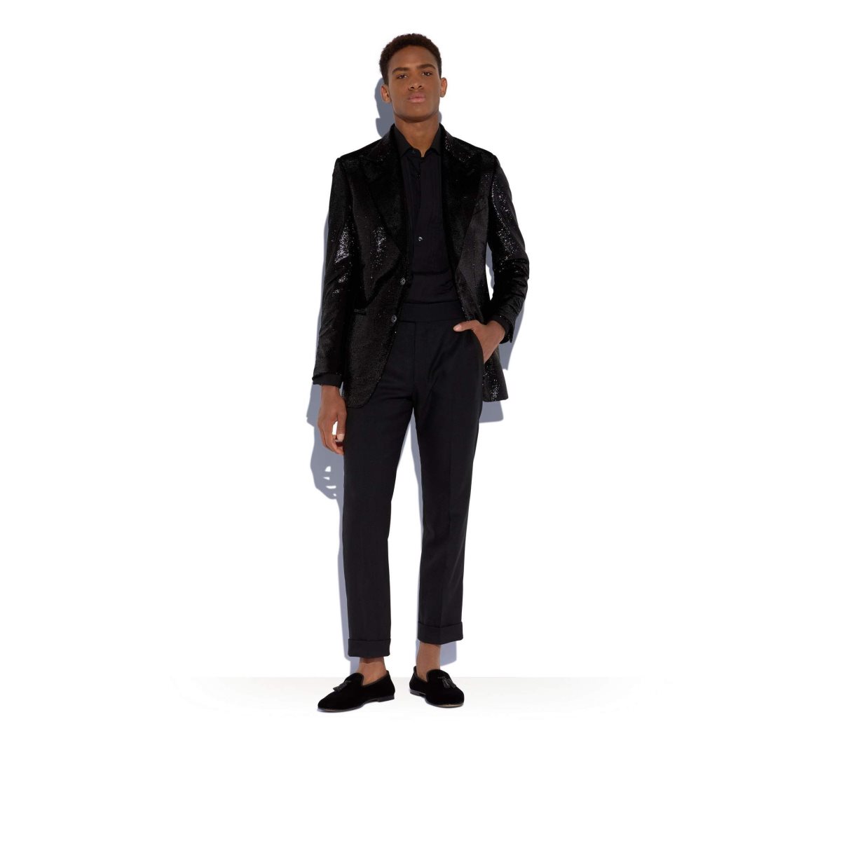 Vestes Tom Ford Lurex Velvet Atticus Cocktail Homme Noir | MKQTV-5493