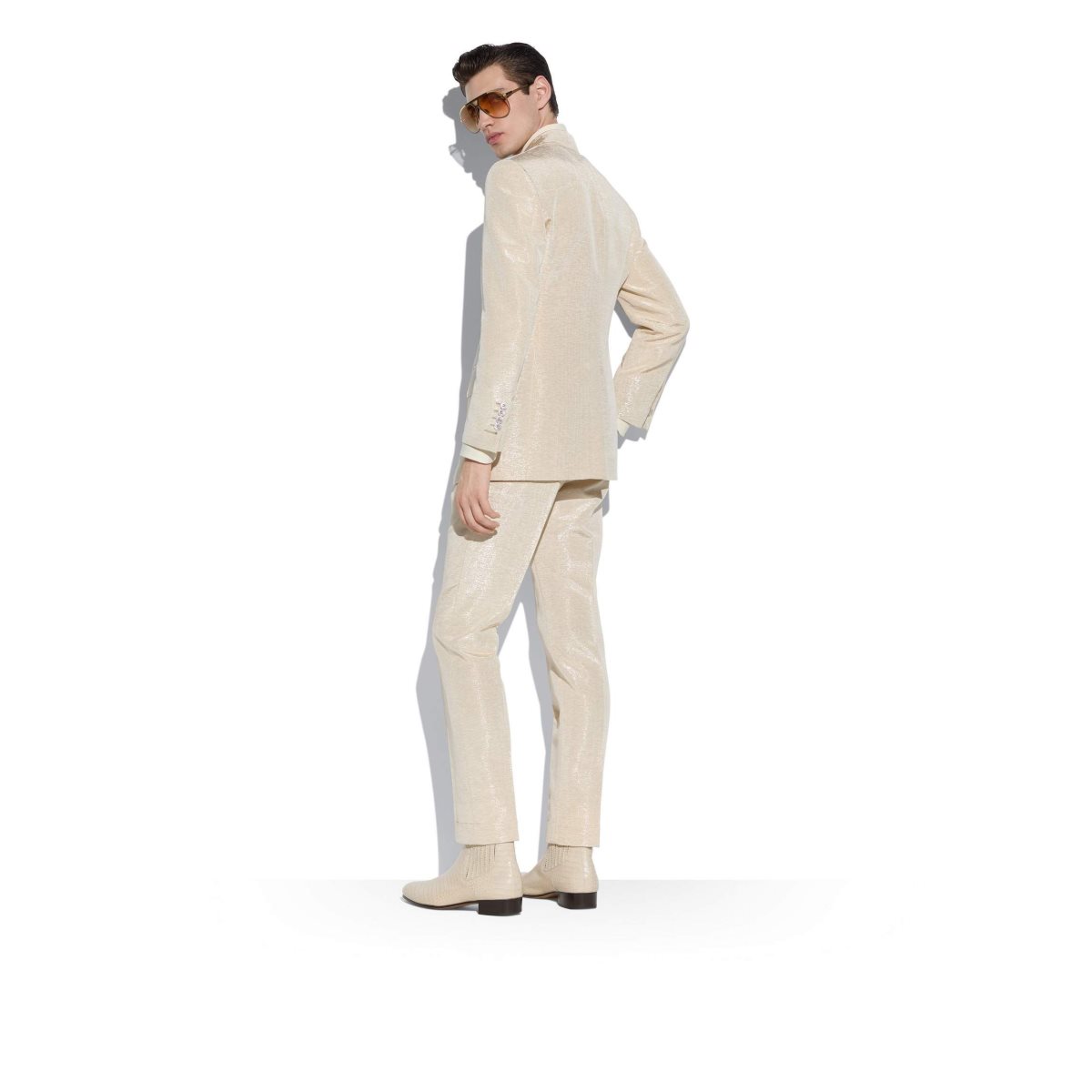 Vestes Tom Ford Metallic Slub Moire Atticus Homme Blanche Blanche | IUGXQ-5974