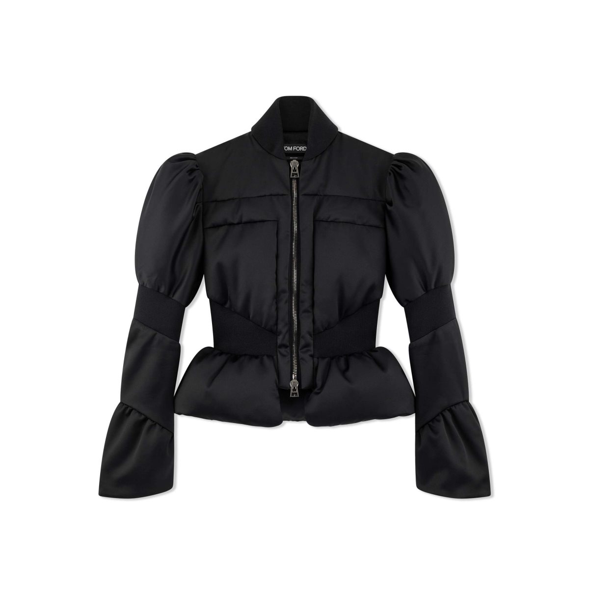 Vestes Tom Ford Shine Tailoring Down Filled Peplum Femme Noir | PHMKJ-8390