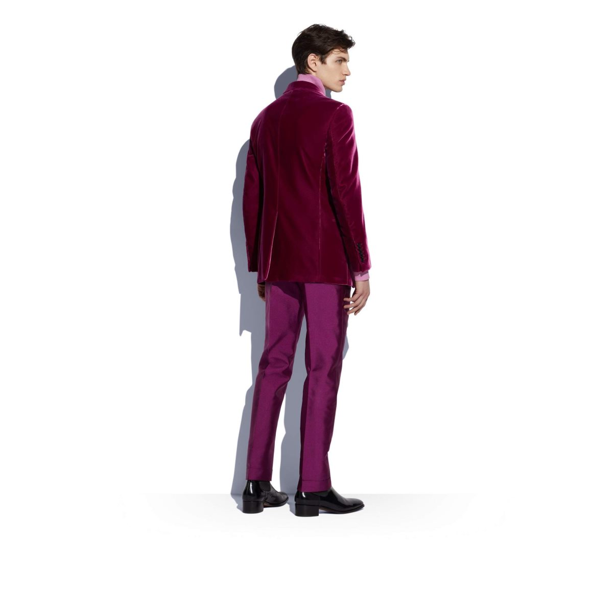 Vestes Tom Ford Viscose Fluid Velvet Cooper Homme Magenta | FDLUN-6849